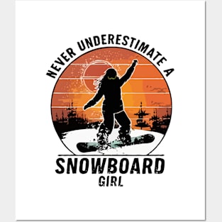 Never Underestimate A Snowboard Girl, Retro Posters and Art